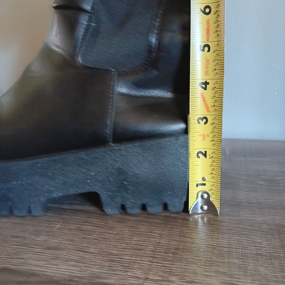 Rouge Helium Women Black Lande Platform Slip On Zip Biker Boots Size 8 - Picture 9 of 9